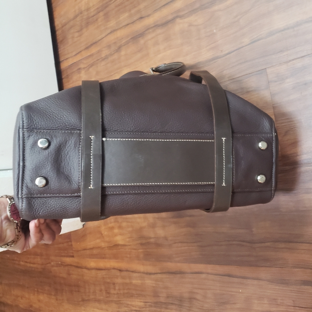 NEW TUMI Chatham Brown Leather travel Bag business Tote weekender bag - Picture 8 of 13